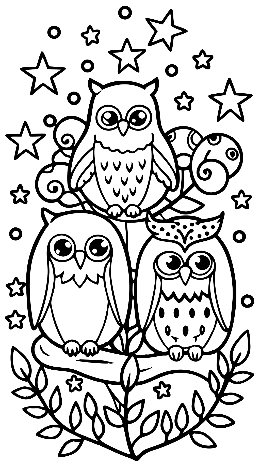 owls coloring pages